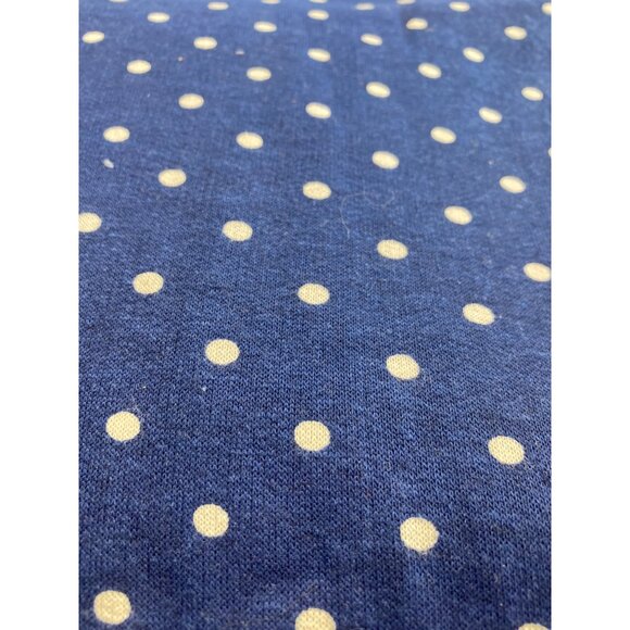 Blue & White Double Knit Fabric With Polka Dot Pattern 34" W x 33" L - Picture 2 of 4
